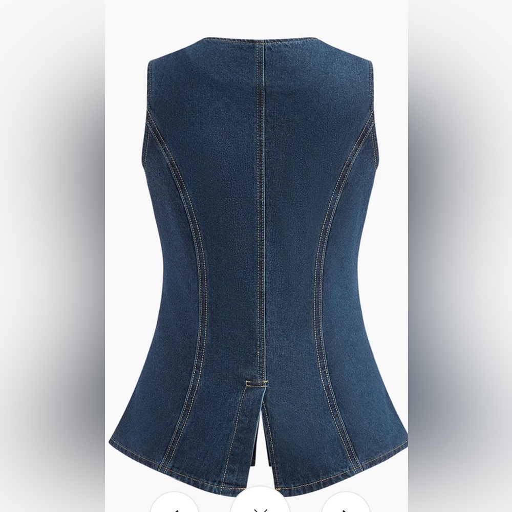 Sleeveless Denim Vest and Shorts Set - Picture 4 of 6